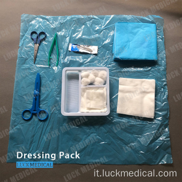 Vestizione di pacchetto medico per ferita